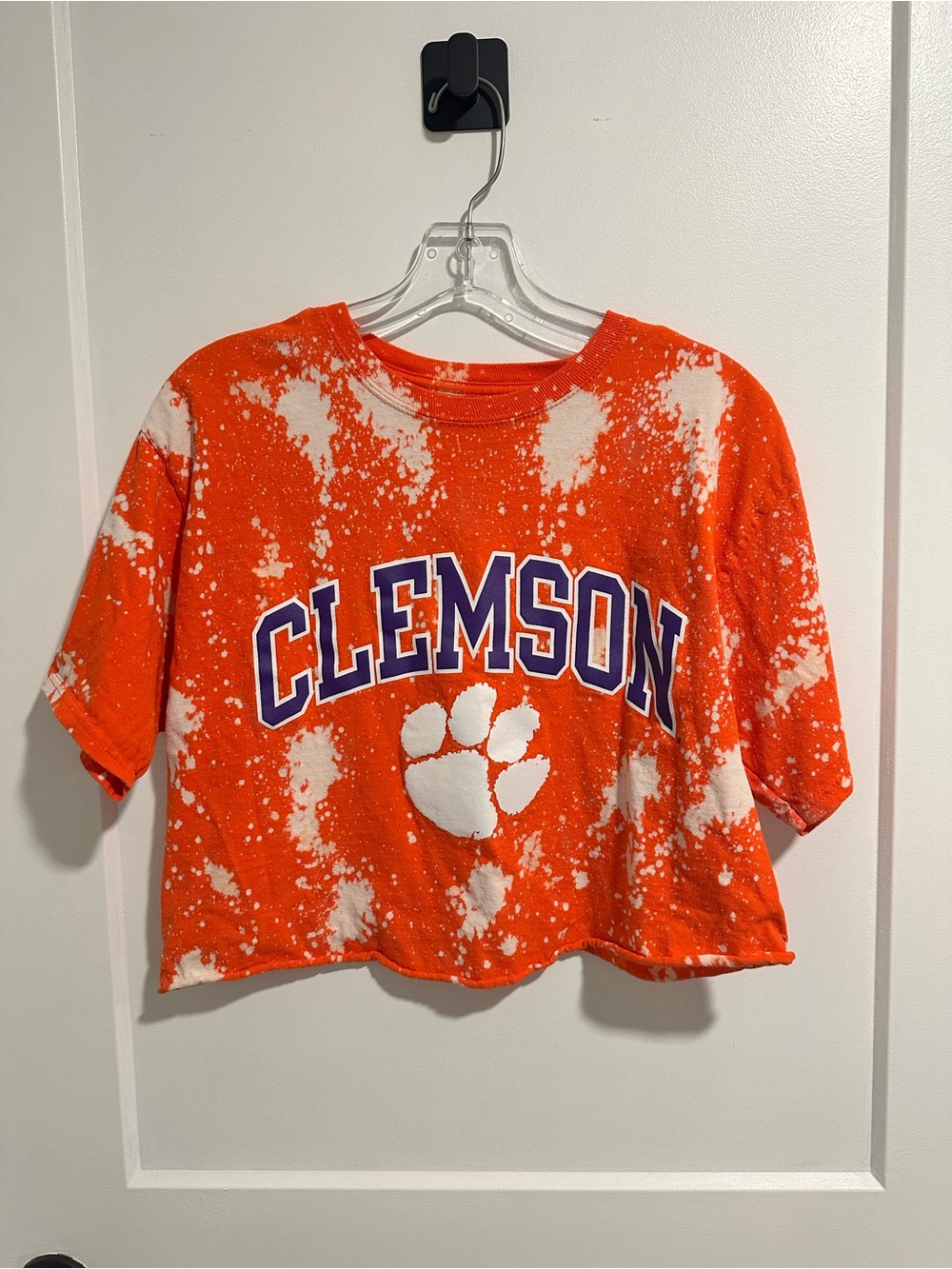 Champion Orange and White Bleach-Effect Tee